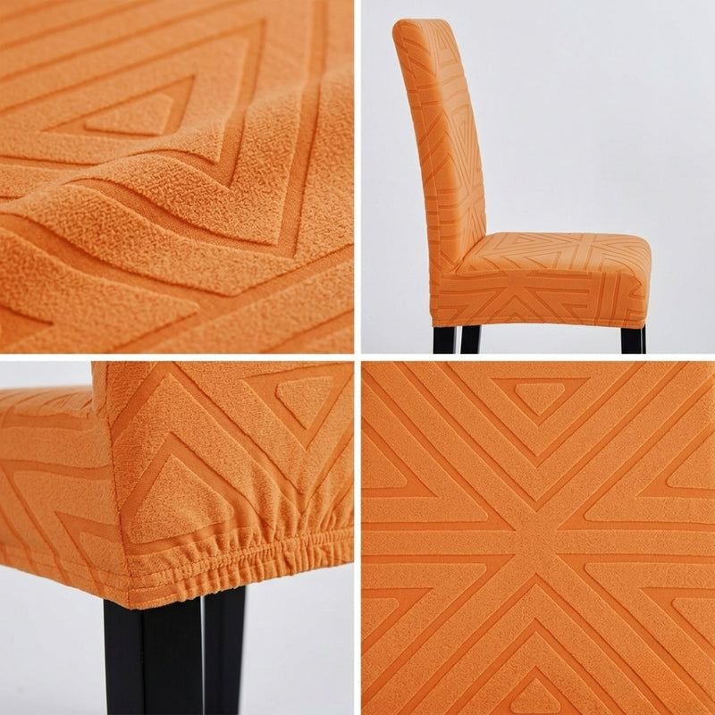 Anyseat Orange Triangular Design Chair Cover – Elastic Anti‑Dirt Design for Dining, Kitchen, Wedding, Hotel & Banquet Use