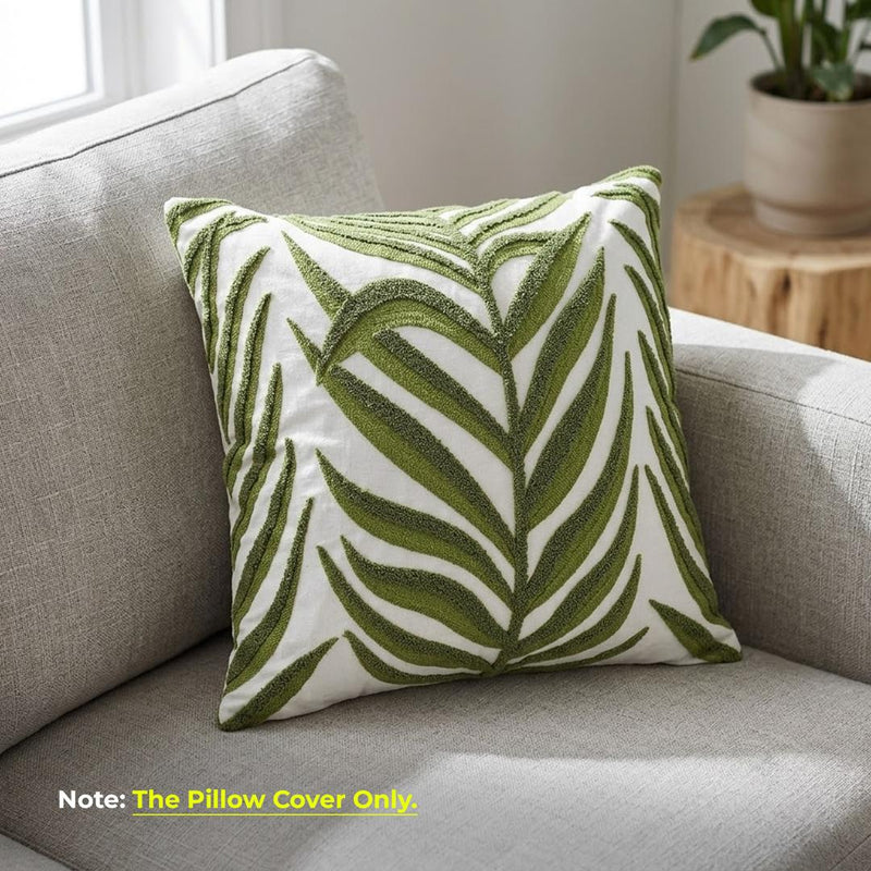 Anypillow Green Palm Leaves Embroidered Pillowcase Decorative Cushion Cover (Copy)