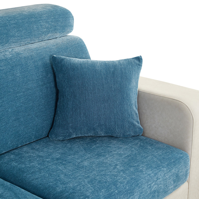 Anypillow Pillowcase 45X45Cm Dark Blue Polyester Chenille Thick Stretchable Cushion For Living Room