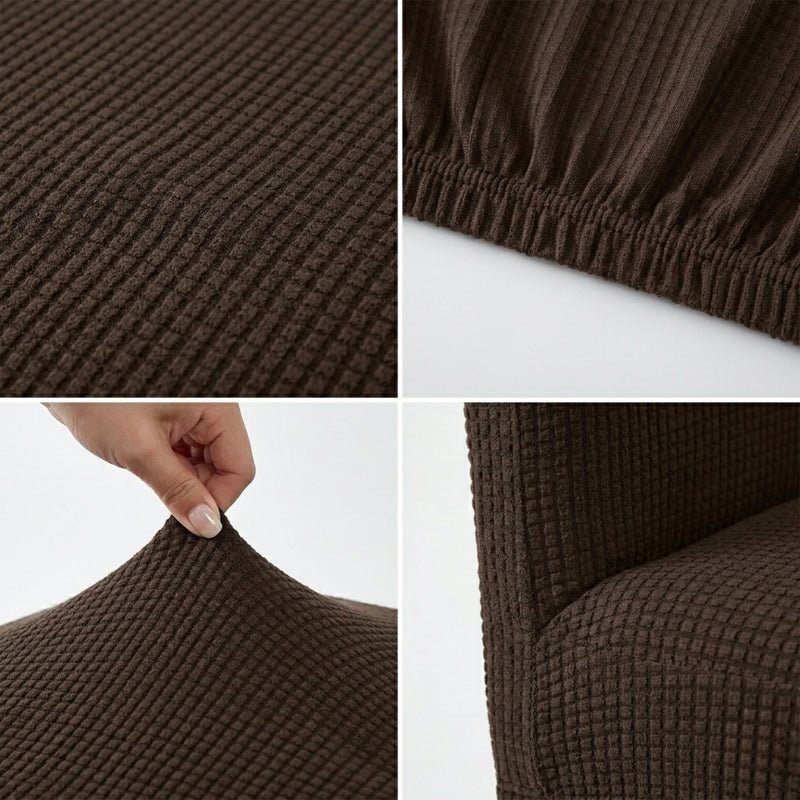 Anyseat Coffee Waterproof Chair Cover – Corn Kernel Pattern Stretch Slipcover for Dining Room