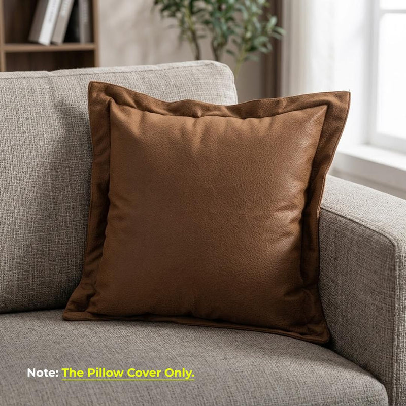 Anypillow Brown Plain Decorative Cushion Cover – Soft Throw Pillowcase for Sofa & Bed