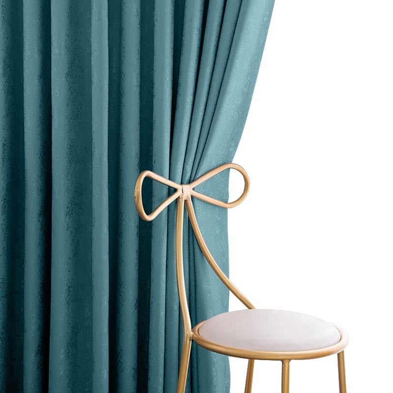 Anydrape Plain Lake Blue Luxury Curtains – Modern Textured Drapes for Living Room, Bedroom & Dining Decor