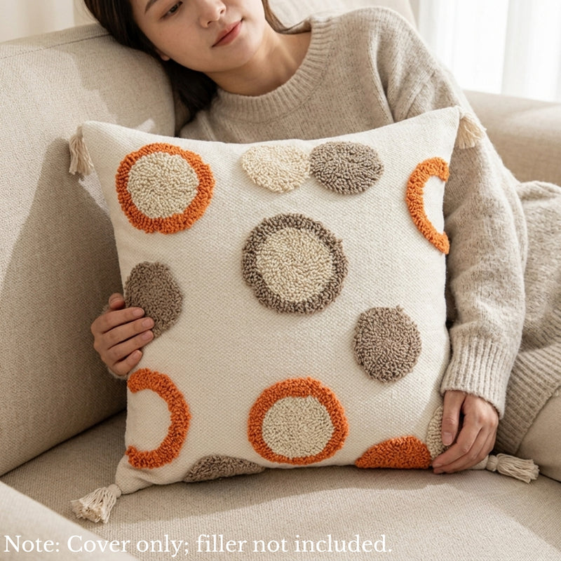 Anypillow 3D Circle Embroidered Pillowcase Decorative Cushion Cover