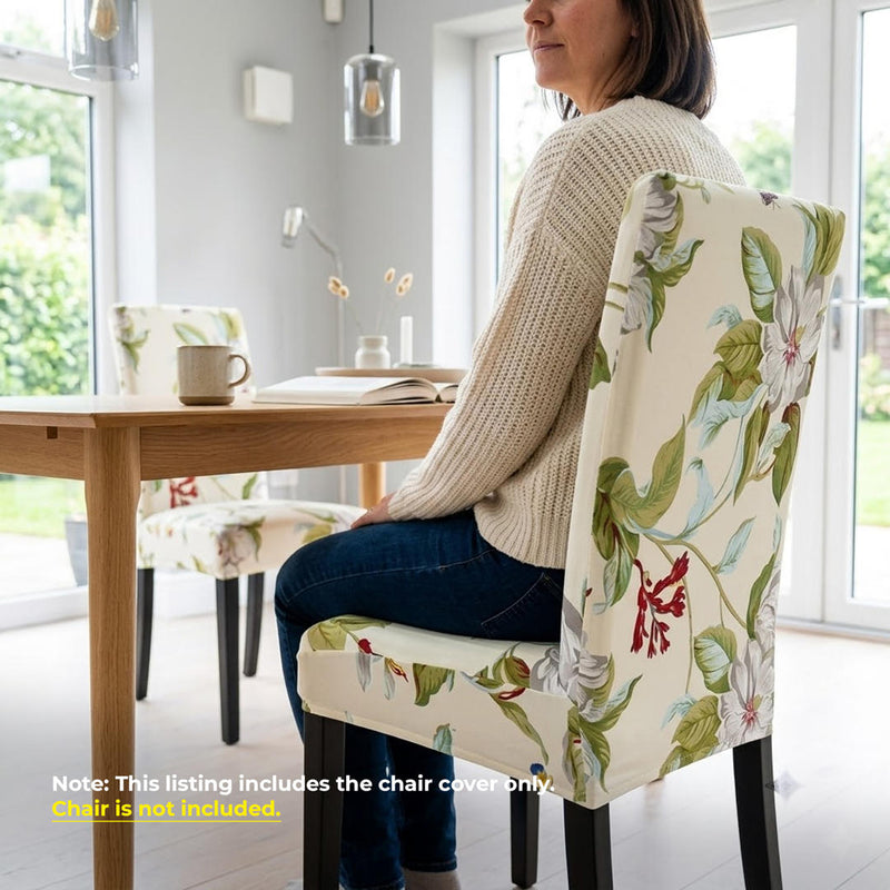 Anyseat Floral Design Chair Cover – Elastic Slipcover with Anti‑Dirt Protection for Dining Room, Kitchen, Wedding, Hotel, Banquet & Restaurant