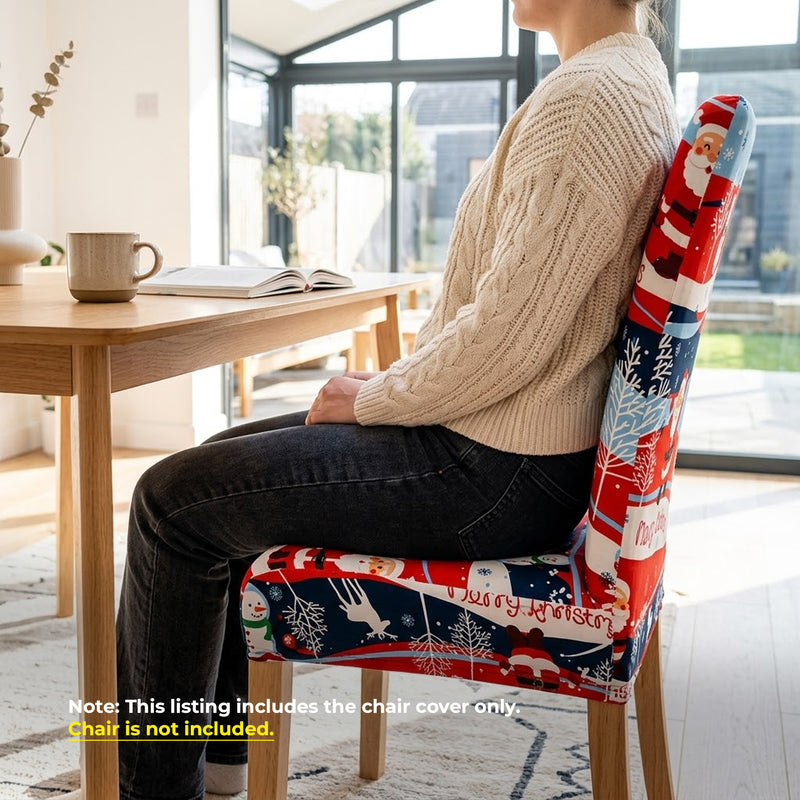 Anyseat Wave Santa Chair Cover – Elastic Anti‑Dirt Design for Dining, Kitchen, Wedding, Hotel & Banquet Use