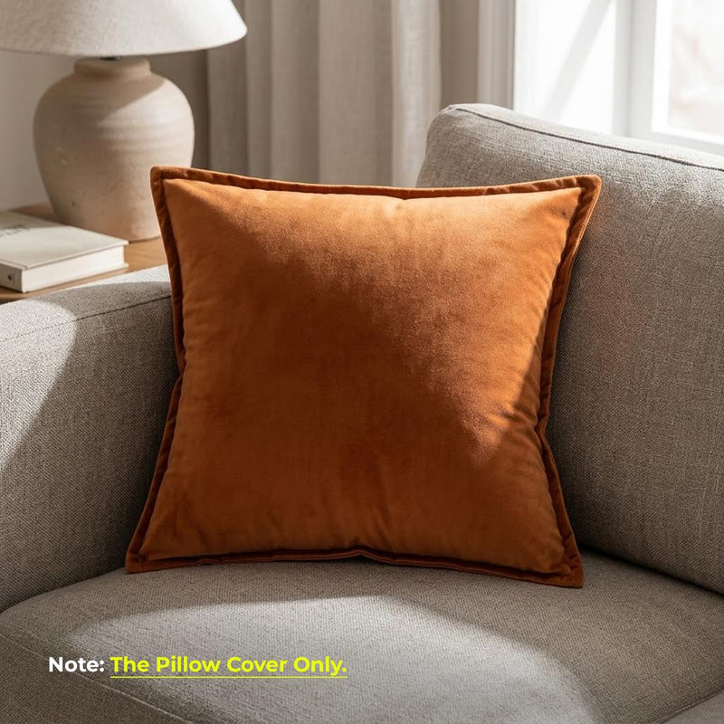 Anypillow Orange Plain Decorative Cushion Cover – Soft Throw Pillowcase for Sofa & Bed