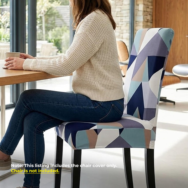 Anyseat Purple Pattern Design Chair Cover – Elastic Slipcover with Anti‑Dirt Protection for Dining Room, Kitchen, Wedding, Hotel, Banquet & Restaurant
