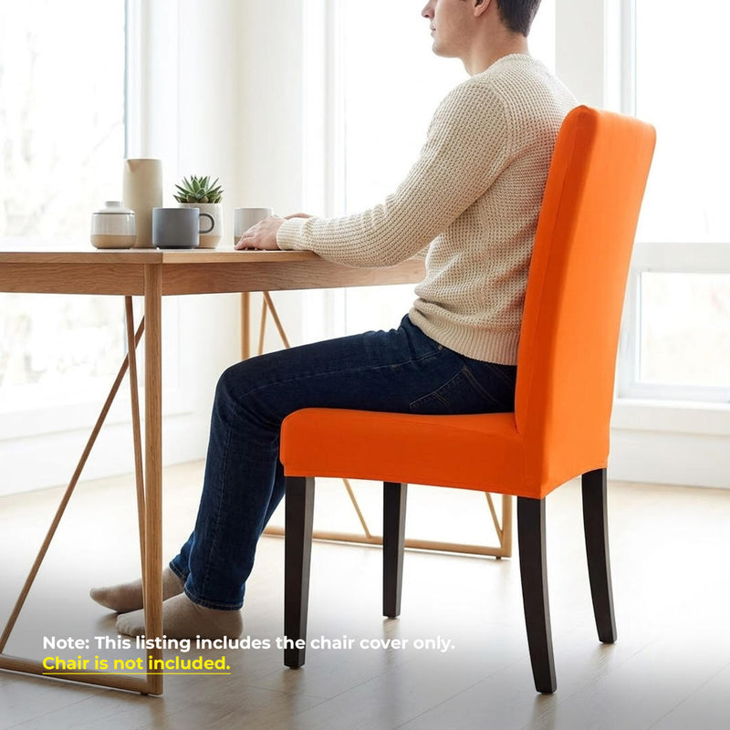 Anyseat Plain Orange Chair Cover – Elastic Slipcover with Anti‑Dirt Protection for Dining Room, Kitchen, Wedding, Hotel, Banquet & Restaurant