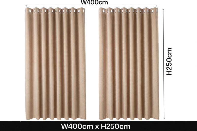 Anydrape Beige Velvet Blackout Curtains – High‑Quality Modern Luxury Drapes for Living Room, Bedroom & Dining Windows