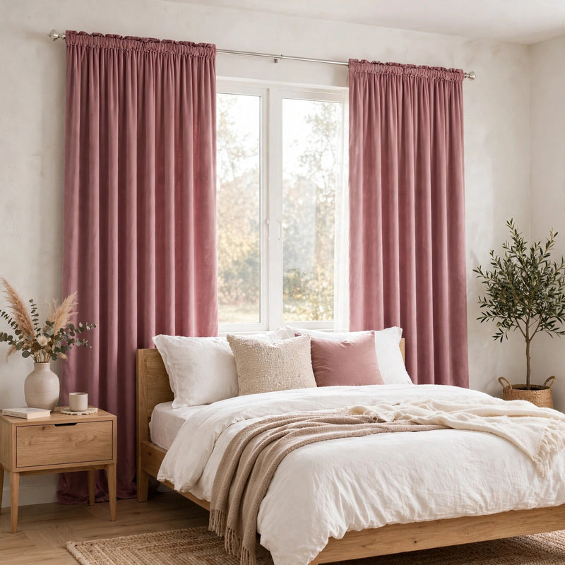 Anydrape Dark Peach Velvet Blackout Curtains – High‑Quality Modern Luxury Drapes for Living Room, Bedroom & Dining Windows