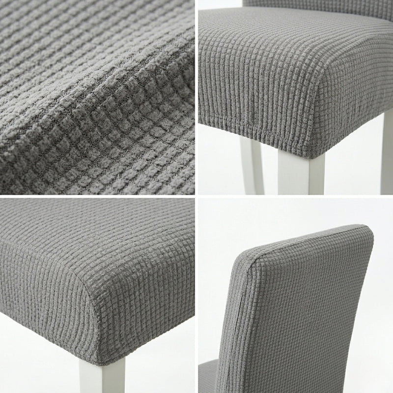 Anyseat Grey Waterproof Chair Cover – Corn Kernel Pattern Stretch Slipcover for Dining Room