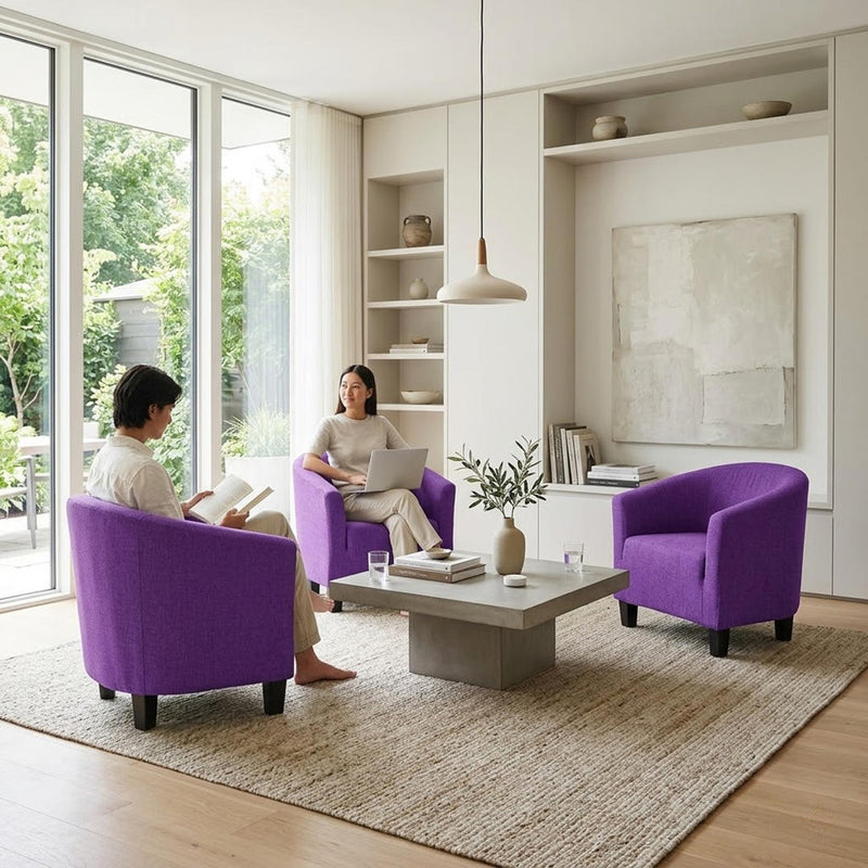 Anyseat Purple Chair Cover – Plain Dustproof Tub Slipcover for Home Décor