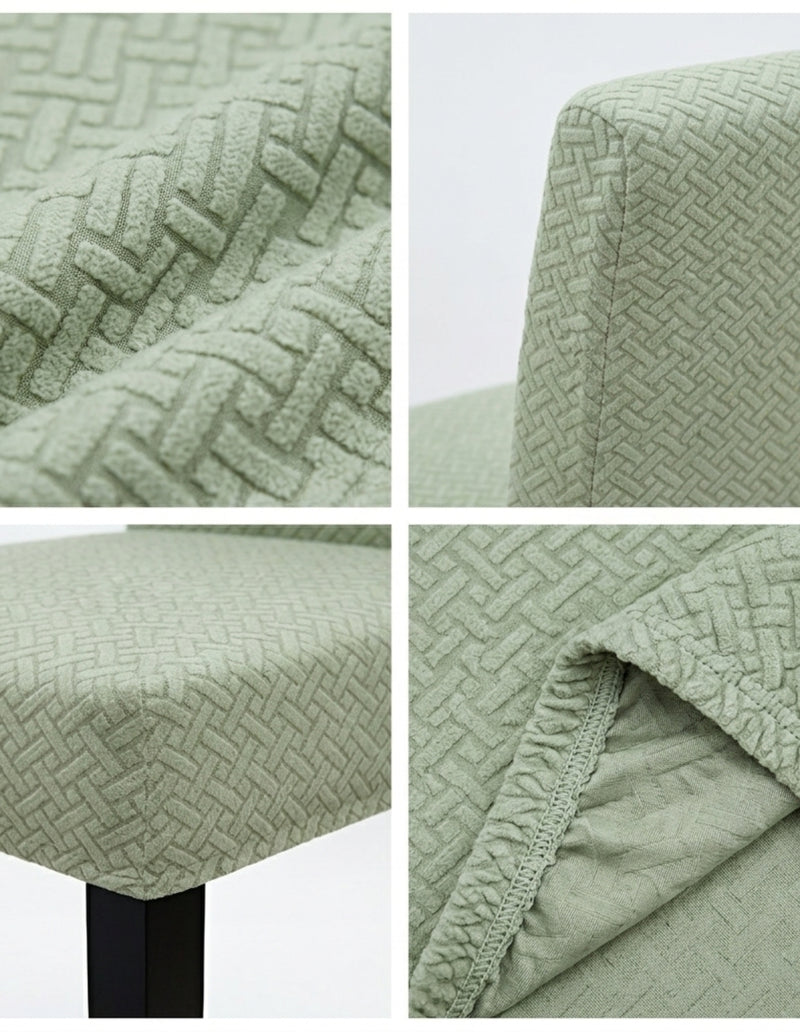 Anyseat Green Knitted Chair Cover – Elastic Anti‑Dirt Design for Dining, Kitchen, Wedding, Hotel & Banquet Use