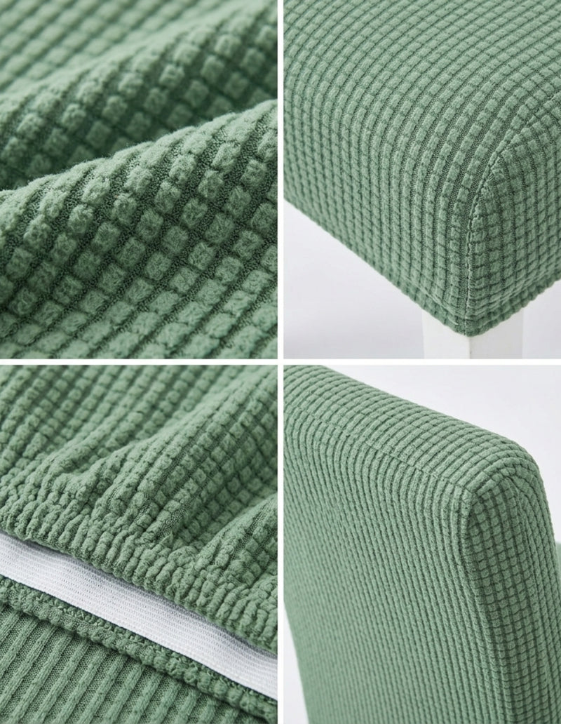 Anyseat Green Waterproof Chair Cover – Corn Kernel Pattern Stretch Slipcover for Dining Room