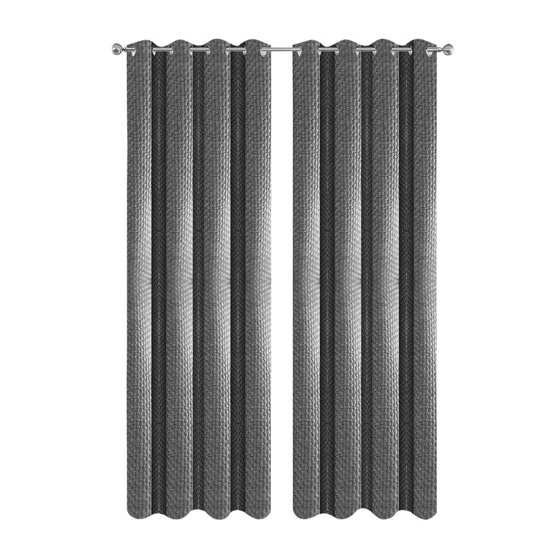 Anydrape Grey Waffle Plaid Luxury Curtains – Modern Textured Drapes for Living Room, Bedroom & Dining Decor