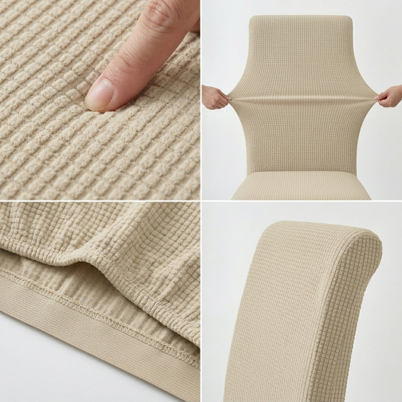 Anyseat Beige Corn Waterproof Chair Cover – Corn Kernel Pattern Stretch Slipcover for Dining Room
