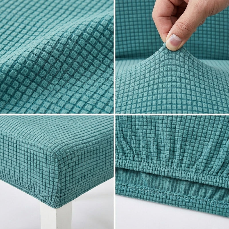 Anyseat Blue Waterproof Chair Cover – Corn Kernel Pattern Stretch Slipcover for Dining Room
