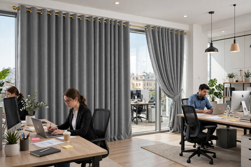 Anydrape Gray Velvet Blackout Curtains – High‑Quality Modern Wool Luxury Drapes for Living Room, Bedroom & Dining Windows