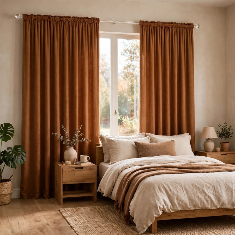 Anydrape Umber Velvet Blackout Curtains – High‑Quality Modern Luxury Drapes for Living Room, Bedroom & Dining Windows