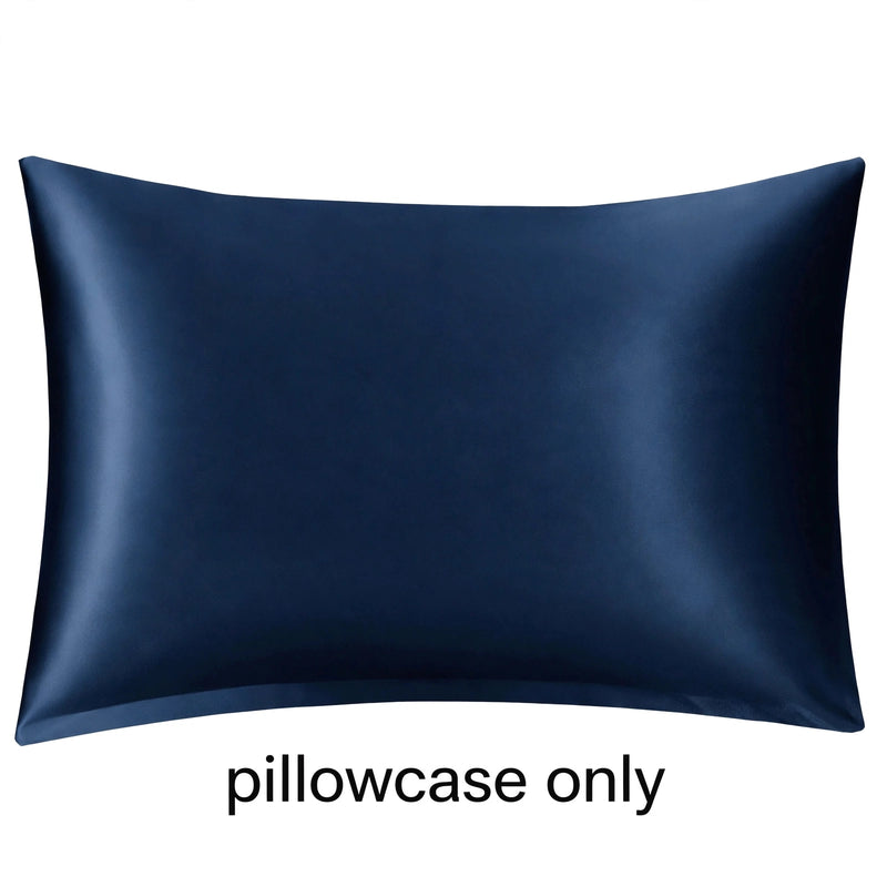 ANYHOUZ Pillowcase 51x66cm Dark Blue Natural Mulberry Silk For Comfortable And Relaxing Home Bed