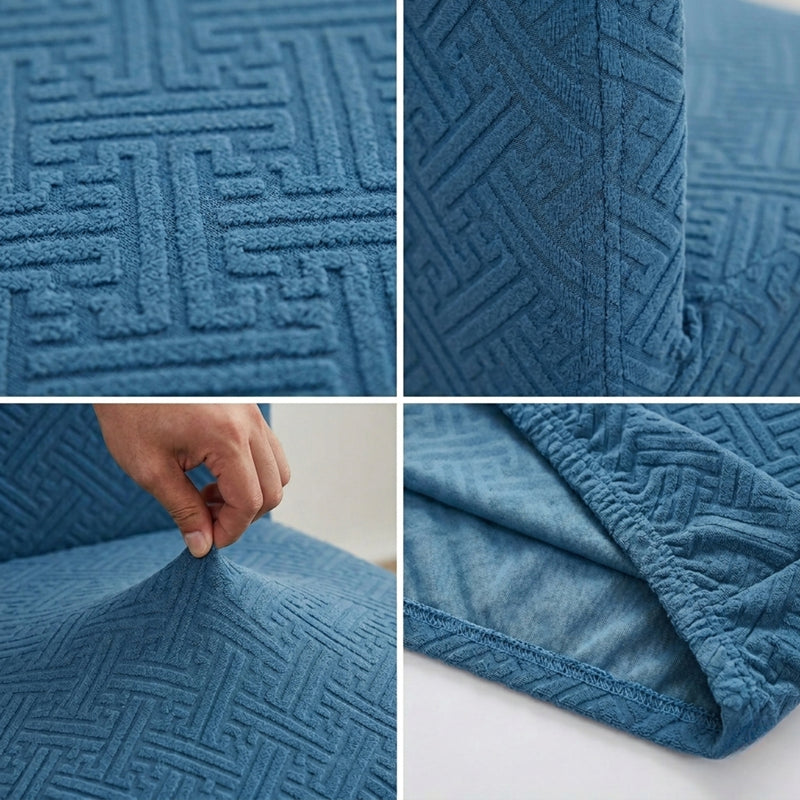 Anyseat Blue Puzzle Design Chair Cover – Elastic Anti‑Dirt Design for Dining, Kitchen, Wedding, Hotel & Banquet Use