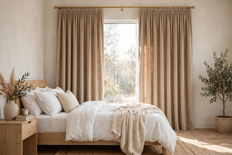 Anydrape Khaki Velvet Blackout Curtains – High‑Quality Modern Luxury Drapes for Living Room, Bedroom & Dining Windows