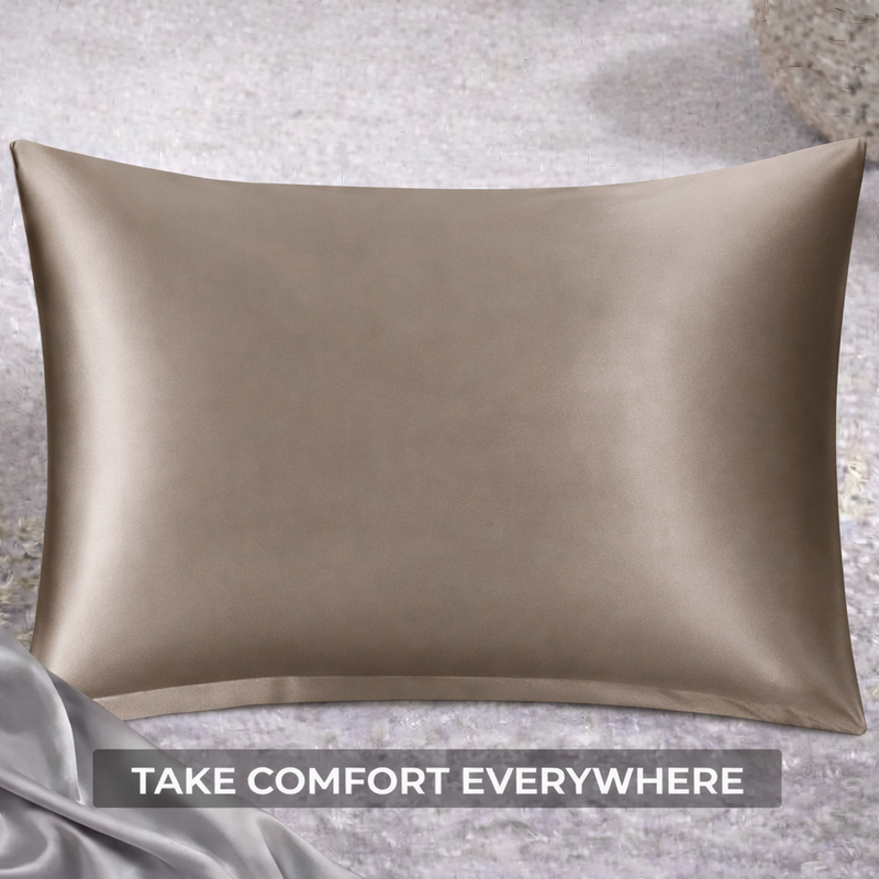 ANYHOUZ Pillowcase 51x66cm Coffee Natural Mulberry Silk For Comfortable And Relaxing Home Bed