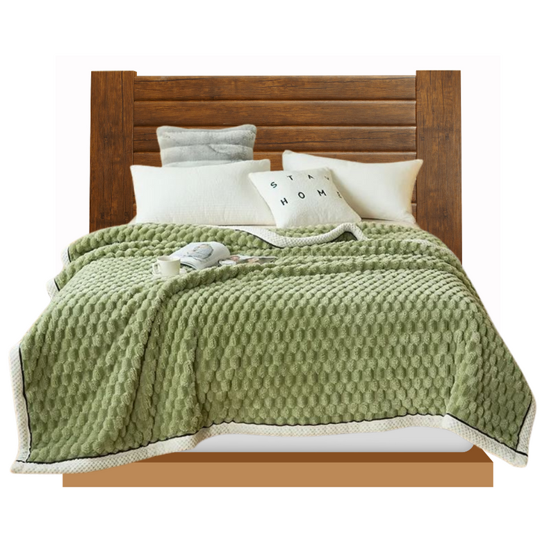 Anycozy Green Velvet Soft Fluffy Warm Throw Blanket