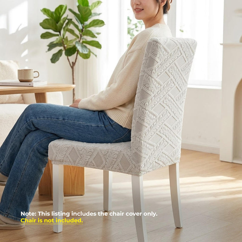 Anyseat Light Grey Knitted Chair Cover – Elastic Anti‑Dirt Design for Dining, Kitchen, Wedding, Hotel & Banquet Use