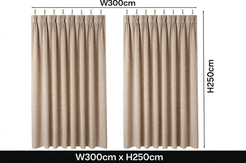Anydrape Beige Velvet Blackout Curtains – High‑Quality Modern Luxury Drapes for Living Room, Bedroom & Dining Windows