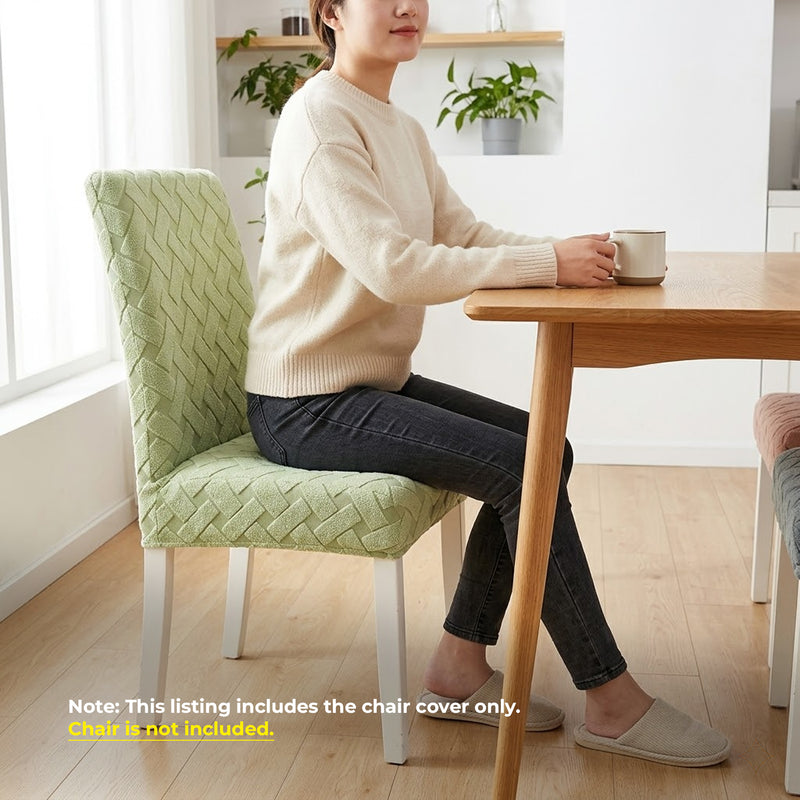 Anyseat Green Knitted Chair Cover – Elastic Anti‑Dirt Design for Dining, Kitchen, Wedding, Hotel & Banquet Use