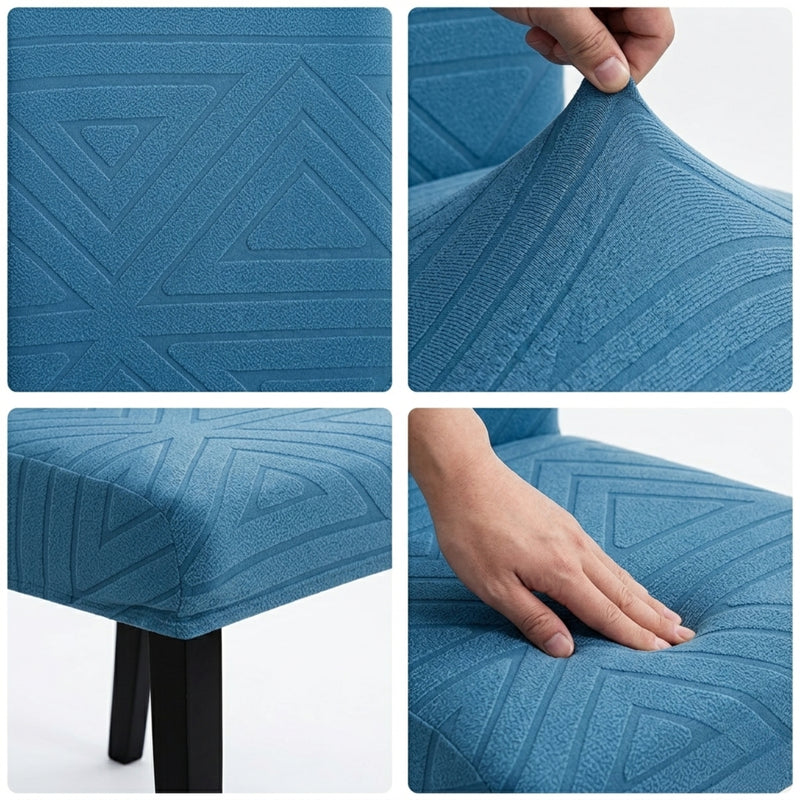 Anyseat Blue Triangular Design Chair Cover – Elastic Anti‑Dirt Design for Dining, Kitchen, Wedding, Hotel & Banquet Use