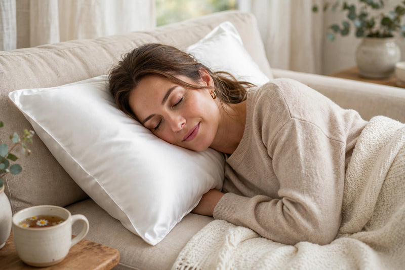 Anypillow Pillowcase 50x75cm White Pure Real Silk For Comfortable And Relaxing Home Bed