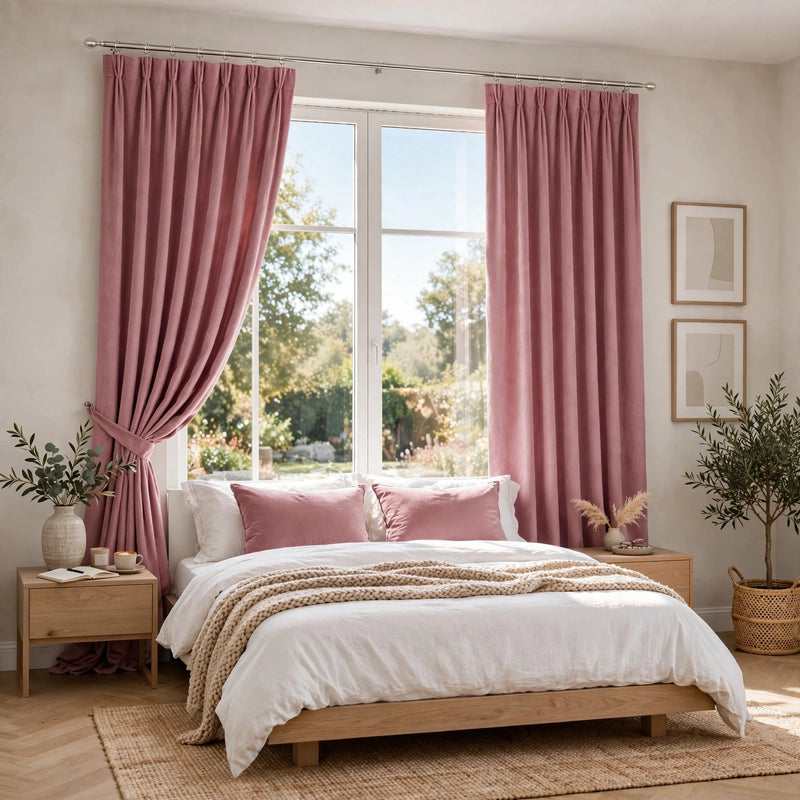 Anydrape Dark Peach Velvet Blackout Curtains – High‑Quality Modern Luxury Drapes for Living Room, Bedroom & Dining Windows