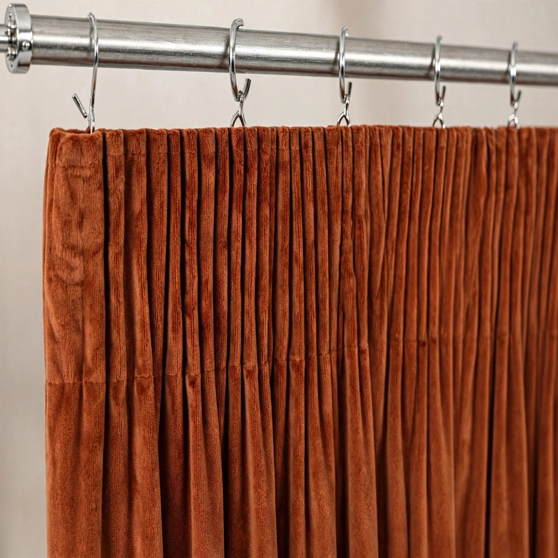 Anydrape Orange Velvet Blackout Curtains – High‑Quality Modern Luxury Drapes for Living Room, Bedroom & Dining Windows