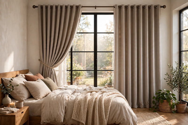 Anydrape Khaki Velvet Blackout Curtains – High‑Quality Modern Luxury Drapes for Living Room, Bedroom & Dining Windows