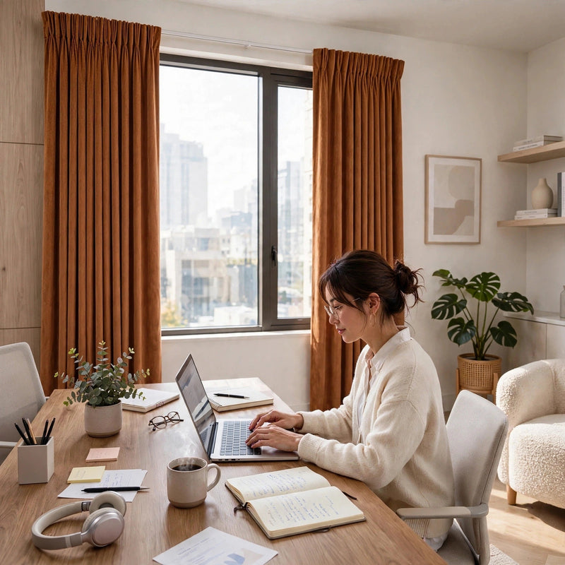 Anydrape Umber Velvet Blackout Curtains – High‑Quality Modern Luxury Drapes for Living Room, Bedroom & Dining Windows