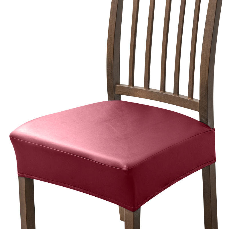 Anyseat Chair Cover Wine Red PU Leather Seat Slipcover Chair Cover for Kitchen Hotel Banquet Dining Living Room