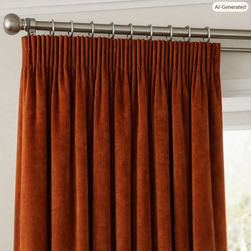 Anydrape Orange Velvet Blackout Curtains – High‑Quality Modern Luxury Drapes for Living Room, Bedroom & Dining Windows