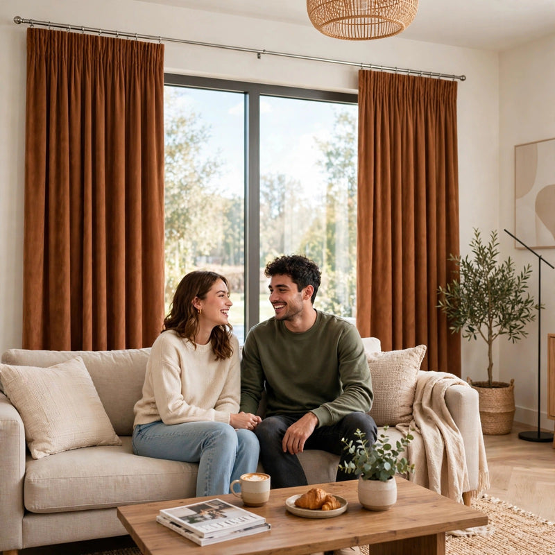 Anydrape Umber Velvet Blackout Curtains – High‑Quality Modern Luxury Drapes for Living Room, Bedroom & Dining Windows