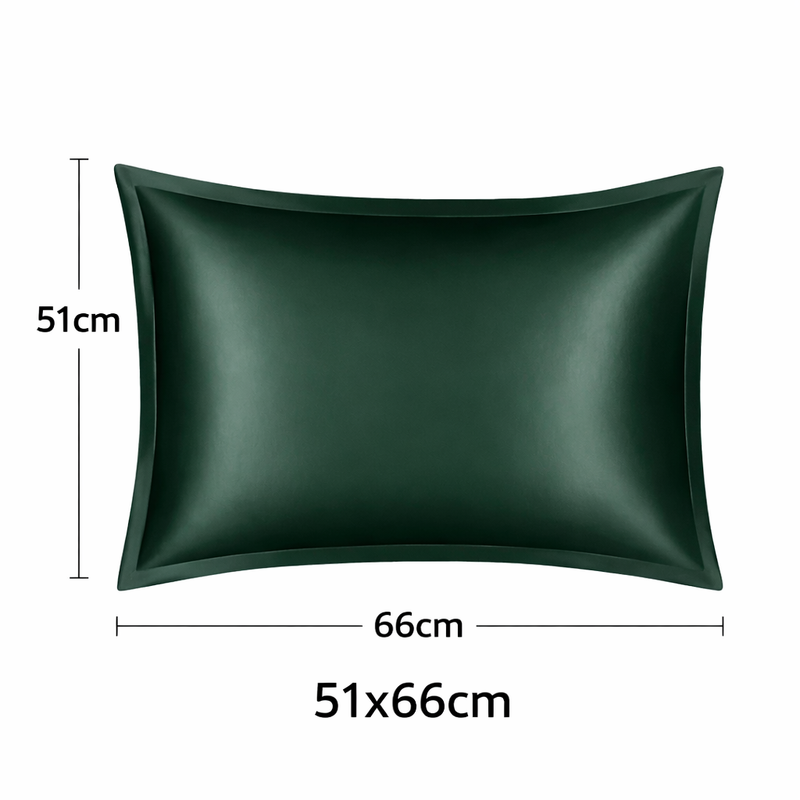 ANYHOUZ Pillowcase 51x66cm Green Pure Real Silk For Comfortable And Relaxing Home Bed