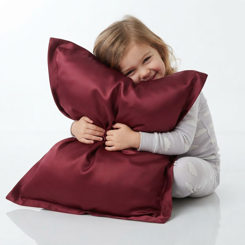 ANYHOUZ Wine Red Pure Silk Pillowcase 50x75cm Luxury Bedding