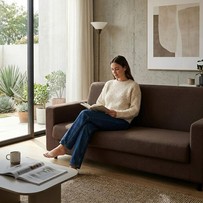 Anyseat 3-Seater Sofa Cover – Plain Coffee Style Slipcover for Living Room Chair Protection
