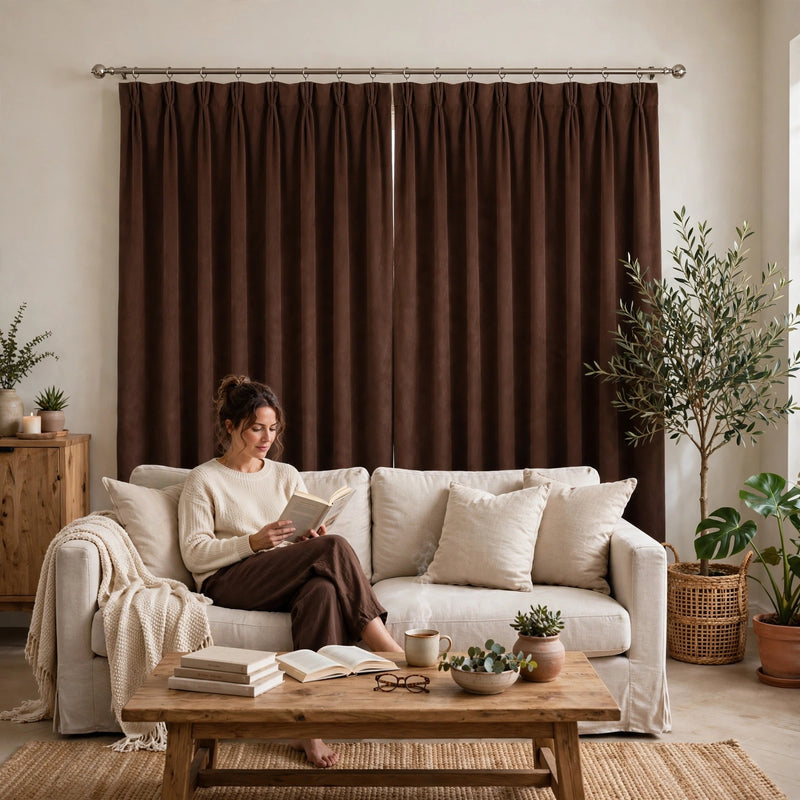 Anydrape Chocolate Velvet Blackout Curtains – High‑Quality Modern Luxury Drapes for Living Room, Bedroom & Dining Windows