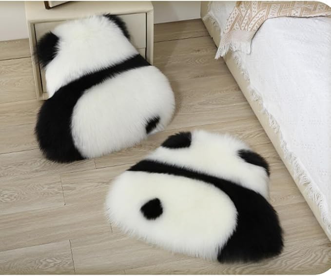 Anypillow Seat Cushion Panda Cute Back View Comfortable Soft Fur