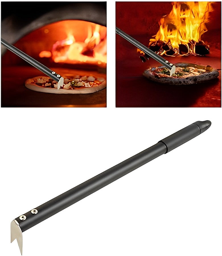 Anygleam Black Pizza Spinner Turning Fork for Flipping and Spinning Pizza Tool Accessories