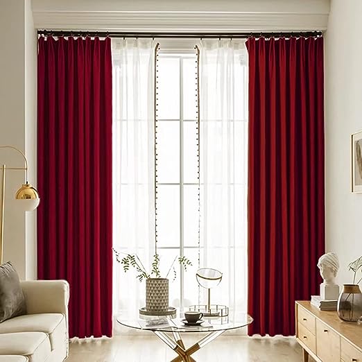 Anydrape Maroon Velvet Blackout Curtains – High‑Quality Modern Luxury Drapes for Living Room, Bedroom & Dining Windows