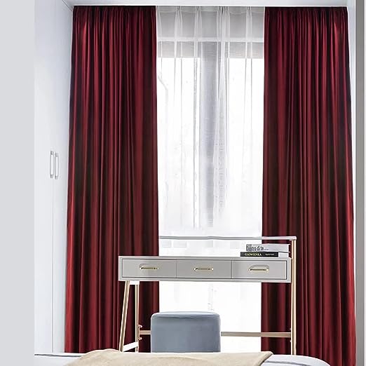 Anydrape Maroon Velvet Blackout Curtains – High‑Quality Modern Luxury Drapes for Living Room, Bedroom & Dining Windows