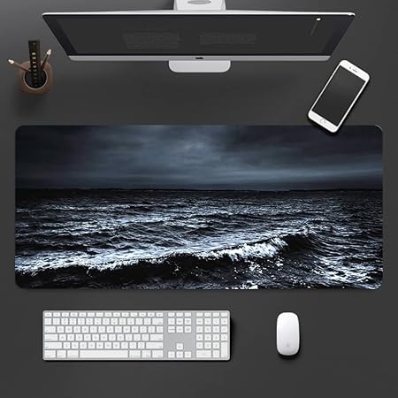 ANYMOB Mouse Pad Black 400X900X2MM Art Series Marble Computer Laptop Rubber Mat