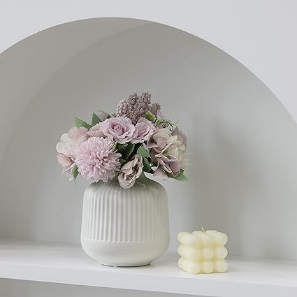 ANYDECO Flower Vase Coral Red Small Nordic Plastic Pot Home Decor